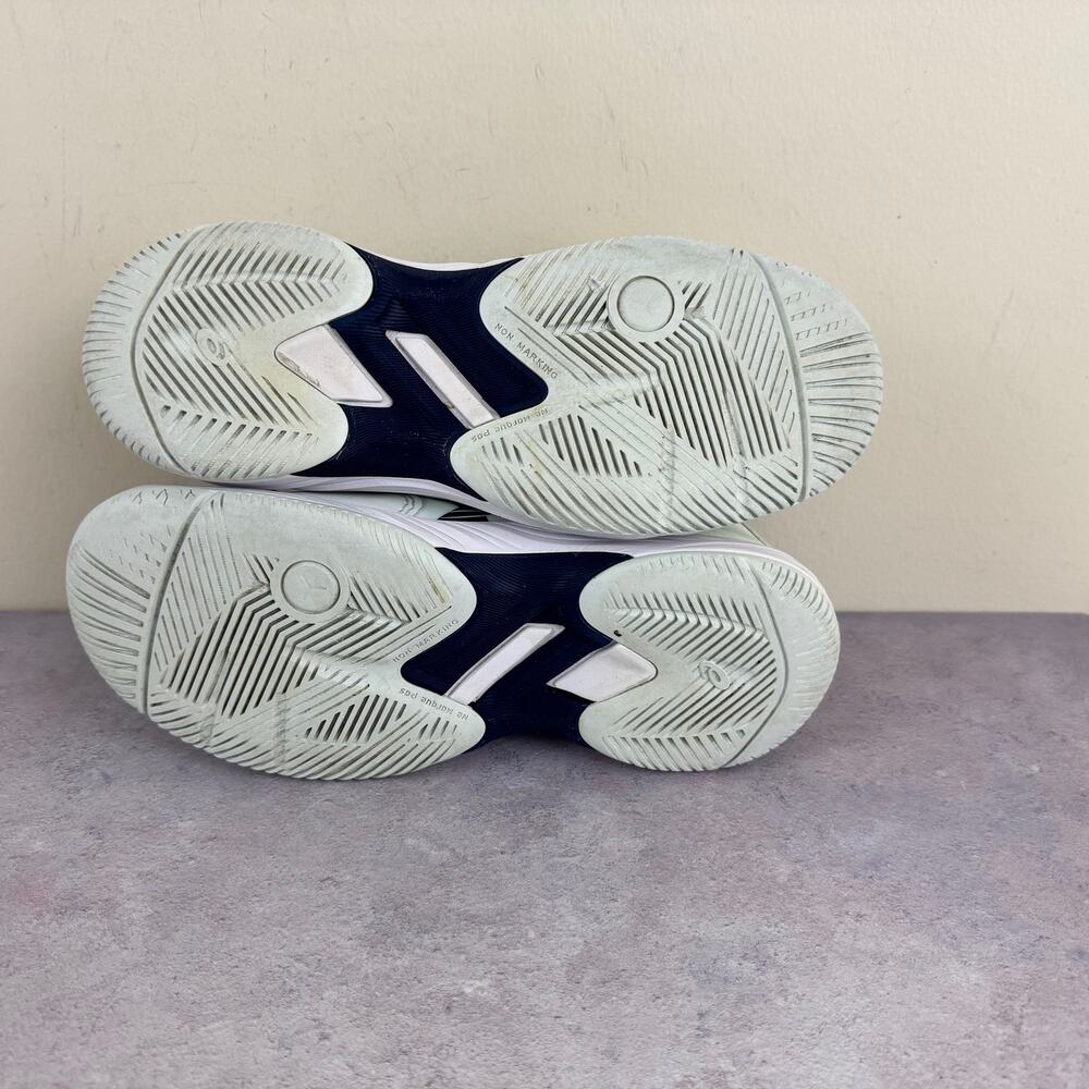 ASICS Shoes Men's Size 5.5 Gel Game 9 Pickleball Shoes White Navy Blue Read - Picture 7 of 14